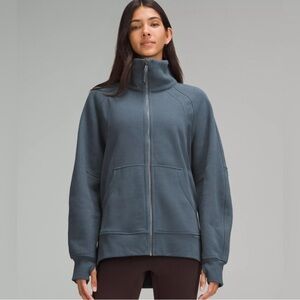 Lululemon Iron Blue Zip-Up Scuba Hoodie M/L